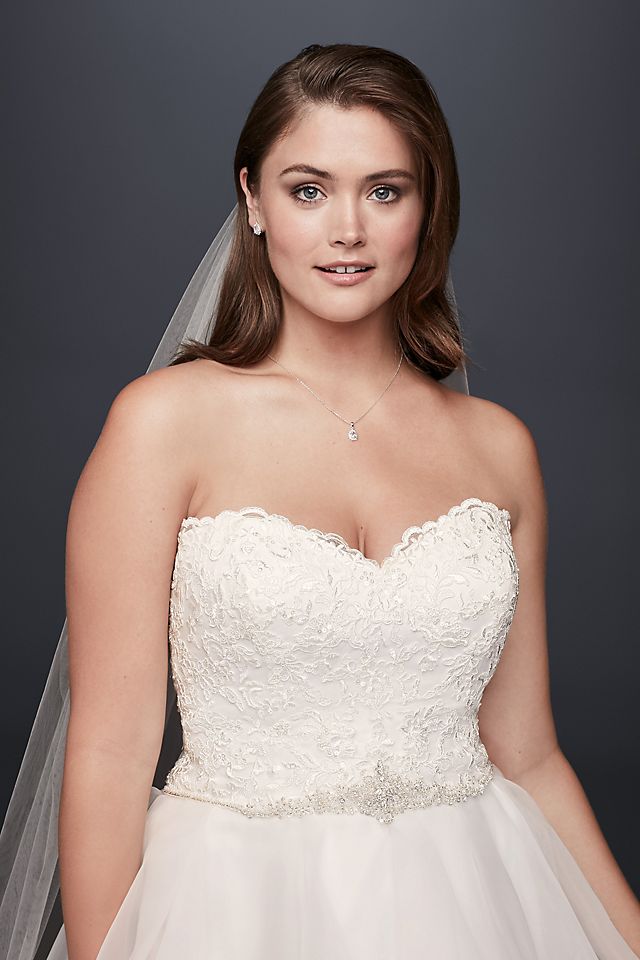 As Is Organza and Lace Plus Size Wedding Dress Image 5