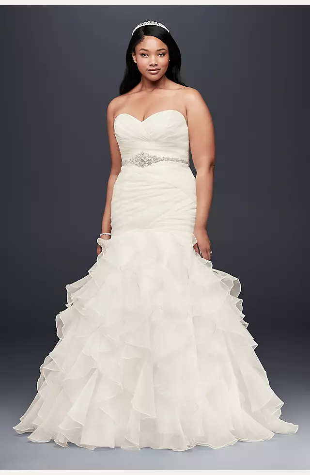As Is Ruffled Organza Plus Size Wedding Dress Image