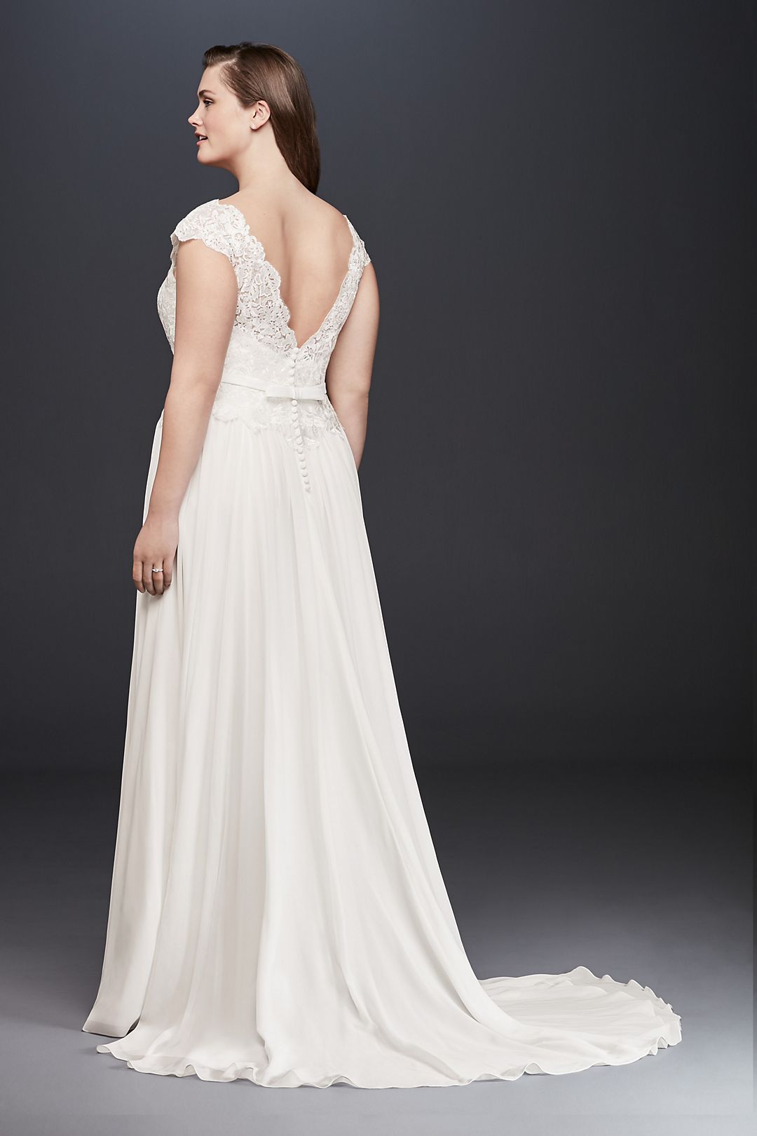 As-Is Illusion Lace Plus Size Wedding Dress Image 2