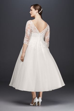Tulle Plus Size Tea-Length Wedding Dress | David's Bridal