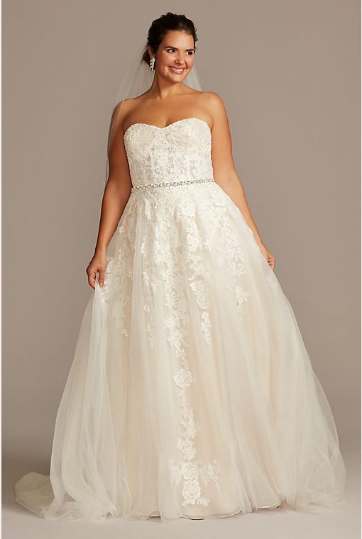 Footpad aktivering Mekaniker Tulle and Sheer Lace Ball Gown Wedding Dress | David's Bridal
