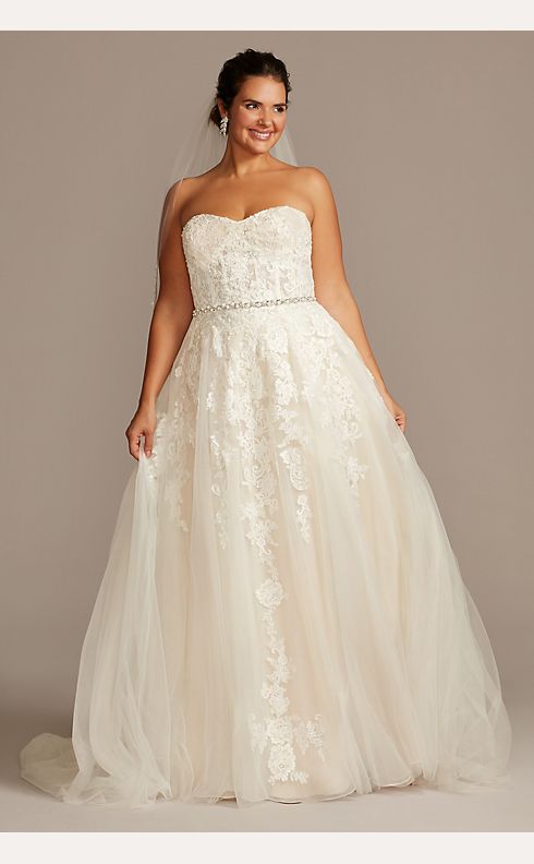 As-Is Sheer Lace and Tulle Plus Size Wedding Dress | David's Bridal
