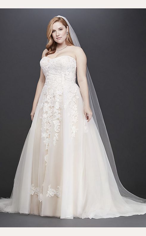 As-Is Sheer Lace and Tulle Plus Size Wedding Dress | David's Bridal