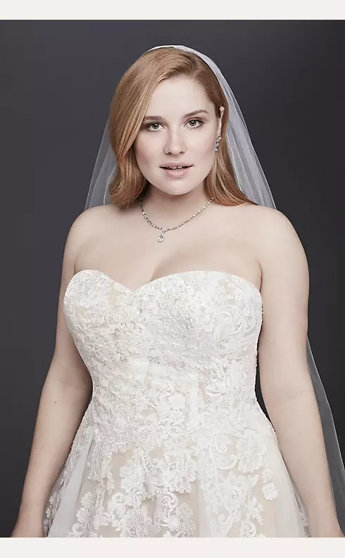 As-Is Sheer Lace and Tulle Plus Size Wedding Dress Image 3