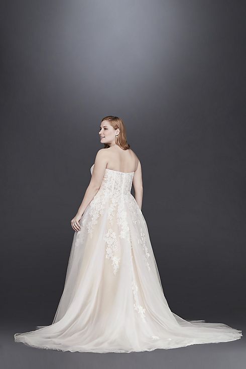 As-Is Sheer Lace and Tulle Plus Size Wedding Dress Image 2