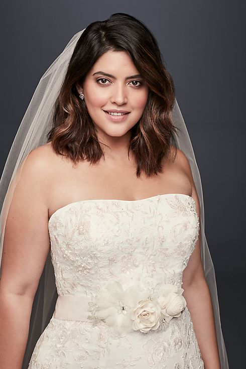Lace-Appliqued Tulle A-Line Wedding Dress  Image 3