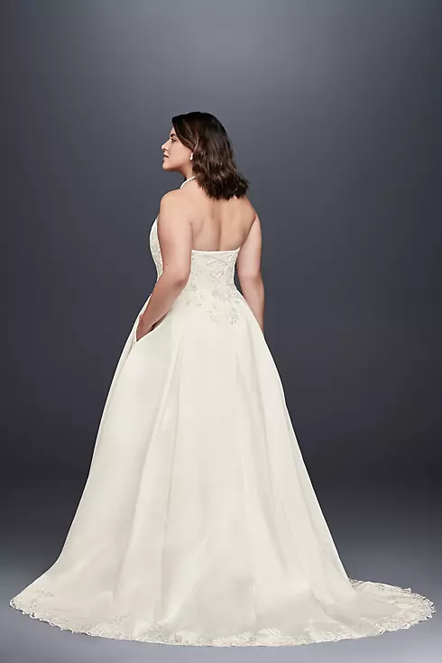 As-Is Embroidered Satin Plus Size Wedding Dress Image 2