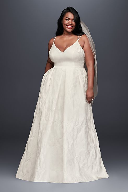 As-Is Floral Jacquard A-Line Plus Size Gown Image 1