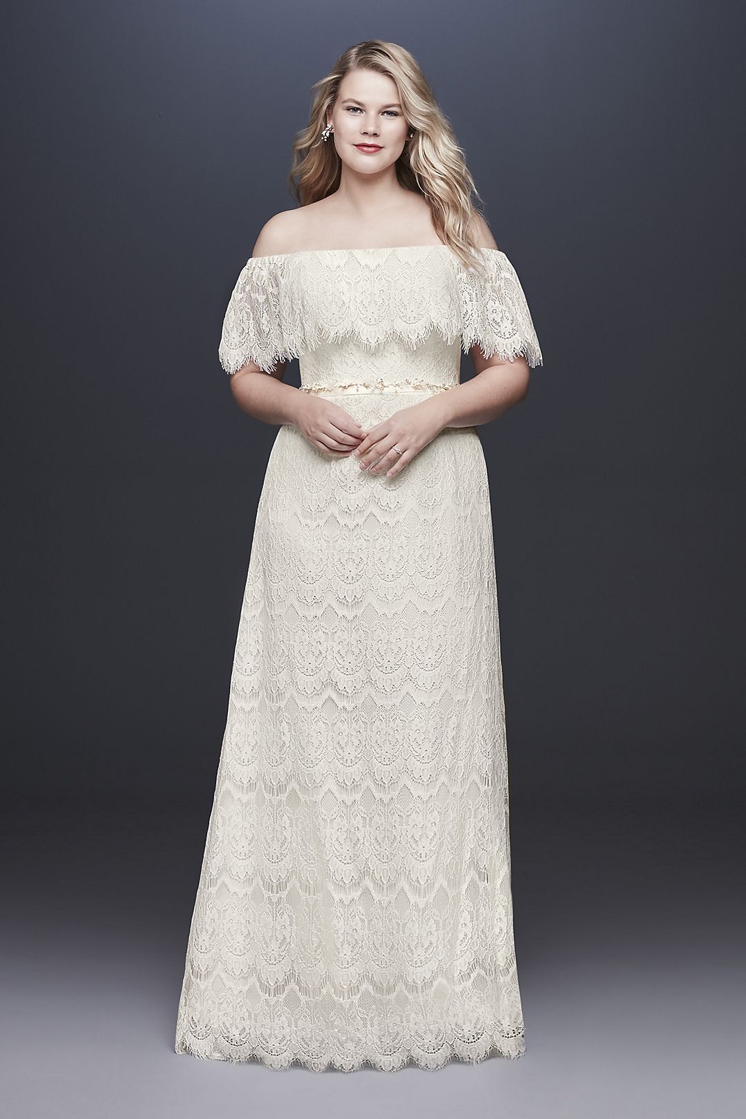 As-Is Off-Shoulder Lace Plus Size Wedding Dress Image 4