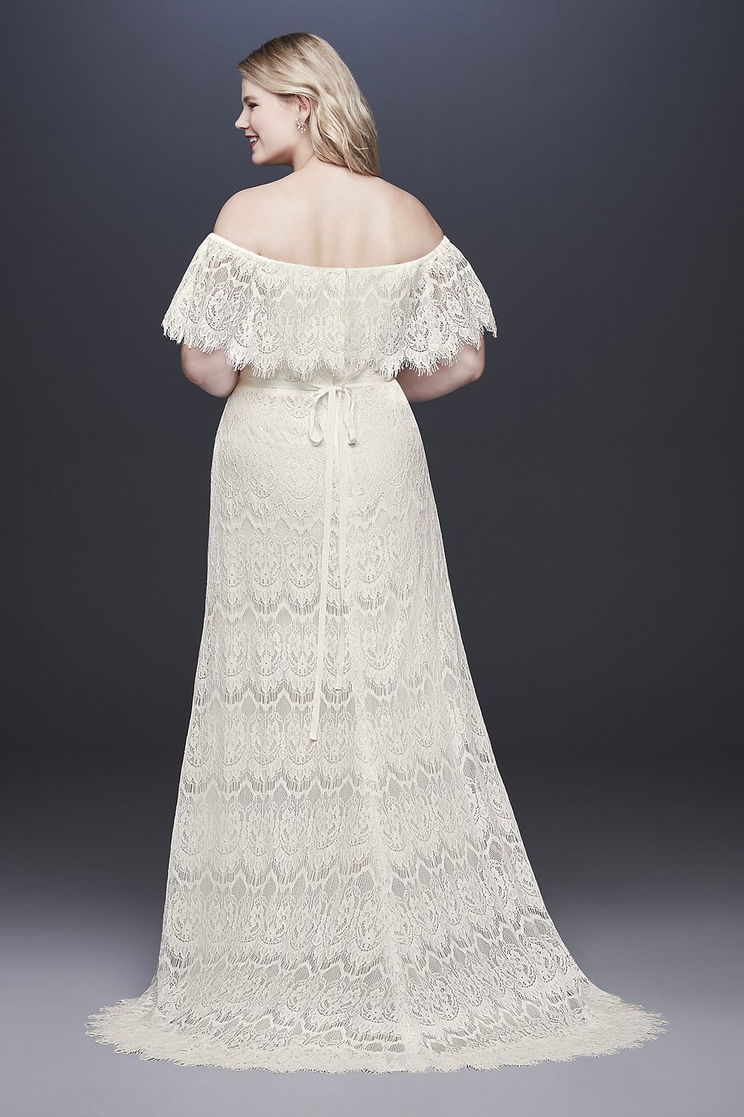 As-Is Off-Shoulder Lace Plus Size Wedding Dress Image 4