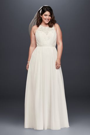 Halter wedding hotsell dresses plus size