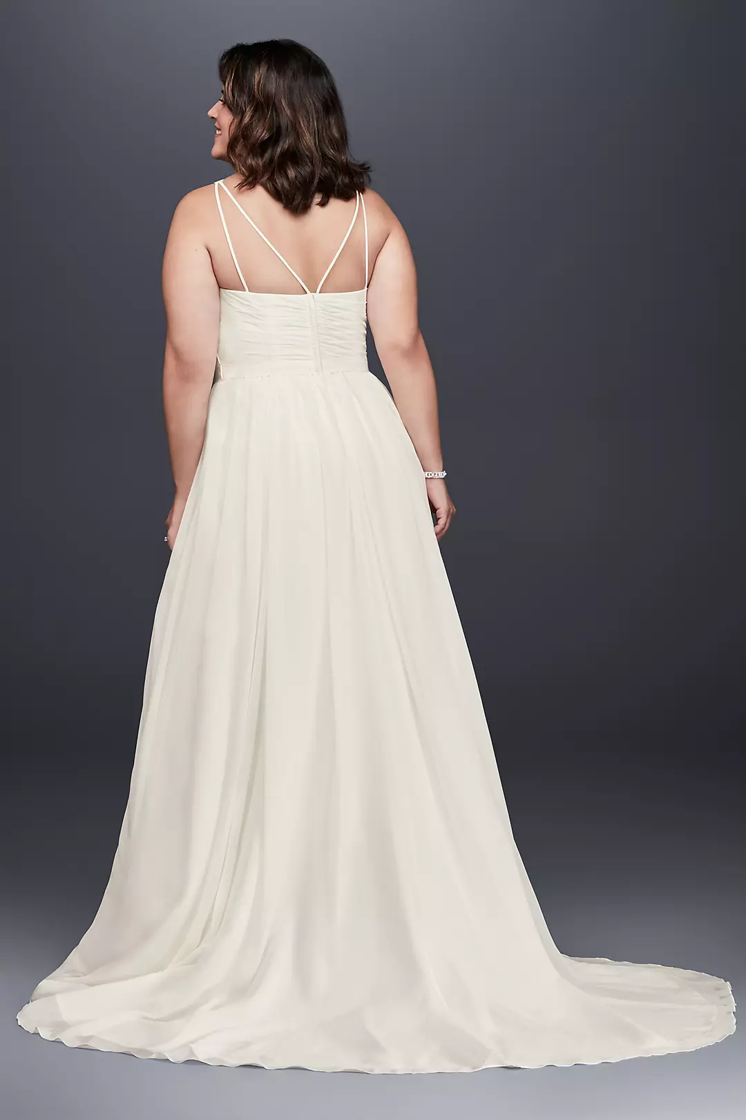 Beaded Chiffon Halter Plus Size Wedding Dress Image 2