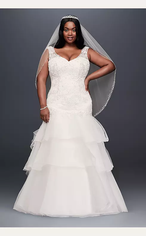 As-Is Tiered Tulle Plus Size Wedding Dres Image 1
