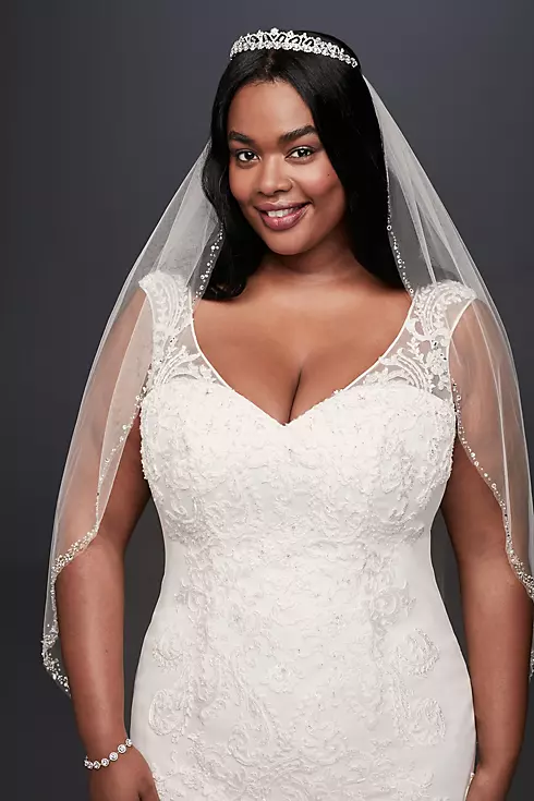 Lace and Tiered Tulle Plus Size Wedding Dress  Image 3