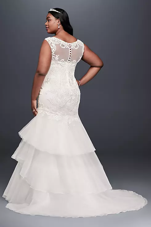 Lace and Tiered Tulle Plus Size Wedding Dress  Image 2