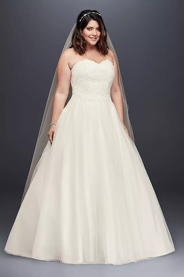 Organza Plus Size Wedding Dress with Long Jacket Image 3