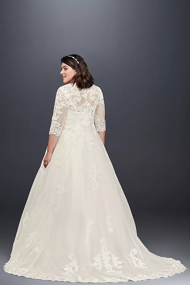 Organza Plus Size Wedding Dress with Long Jacket Image 2