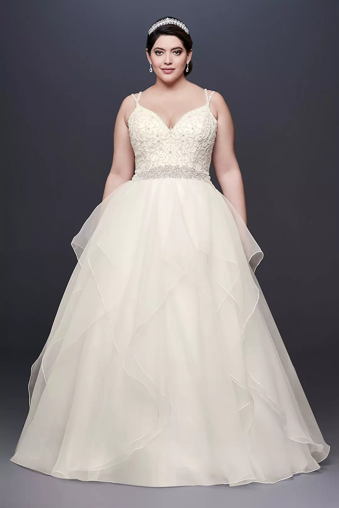 Garza Ball Gown Wedding Dress with Double Straps Image