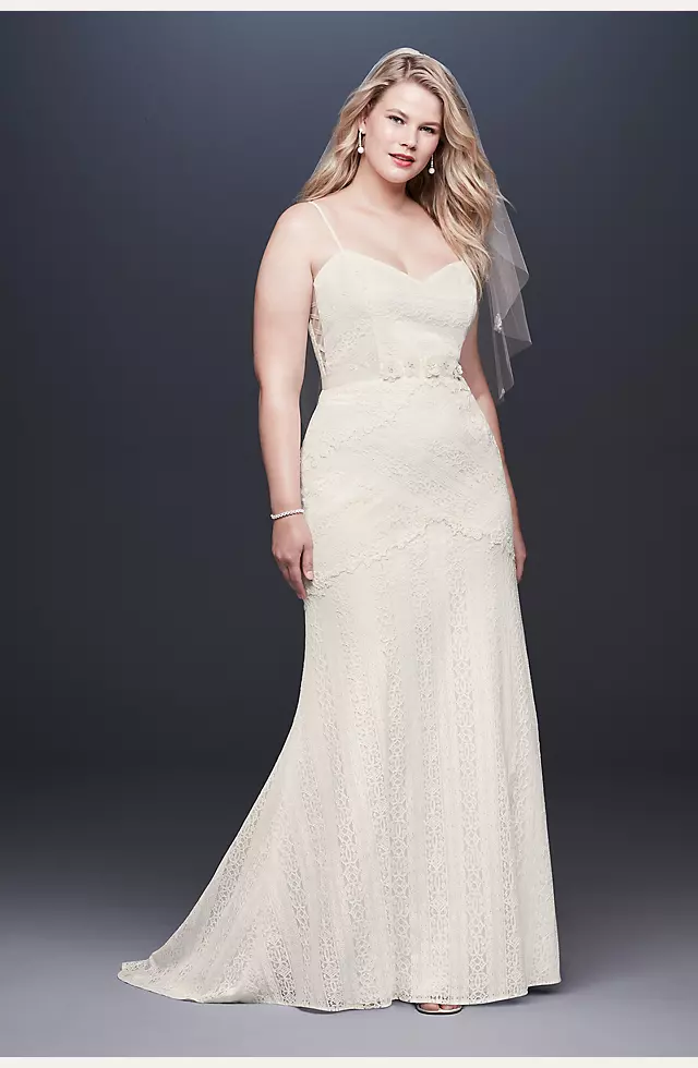 As Is Lace Tank Sheath Plus Size Wedding Dress Image