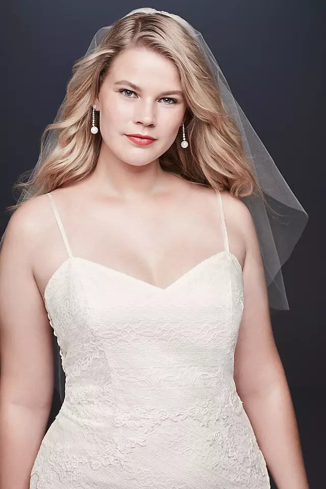 As Is Lace Tank Sheath Plus Size Wedding Dress Image 3