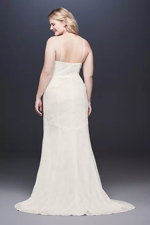 Allover Lace Tank Sheath Wedding Dress Image 2