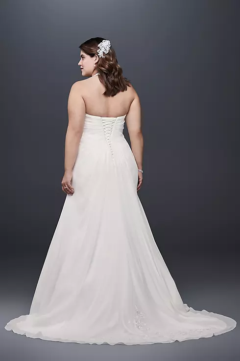 As-Is Chiffon Halter Plus Size Wedding Dress Image 2