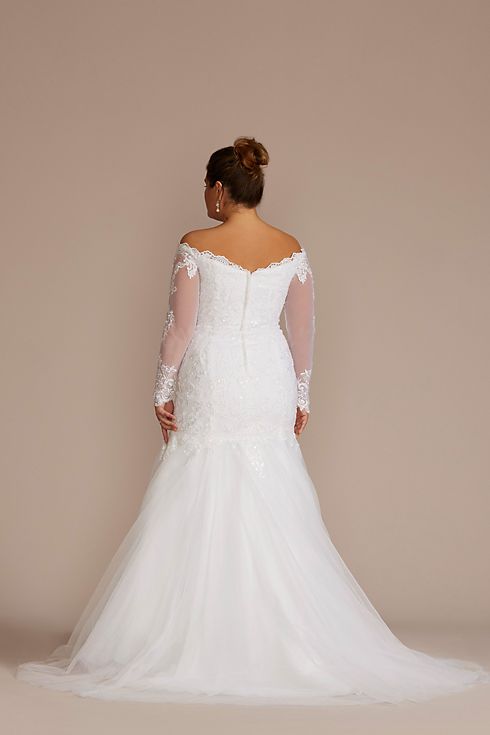 Long Sleeve Off-the-Shoulder Trumpet Wedding Dress | David's Bridal