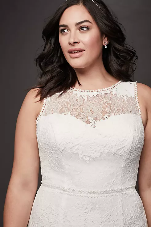 As-Is Open Back llusion Plus Size Wedding Dress Image 3