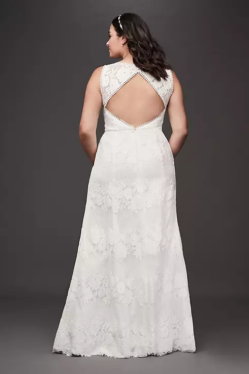 As-Is Open Back llusion Plus Size Wedding Dress Image 2