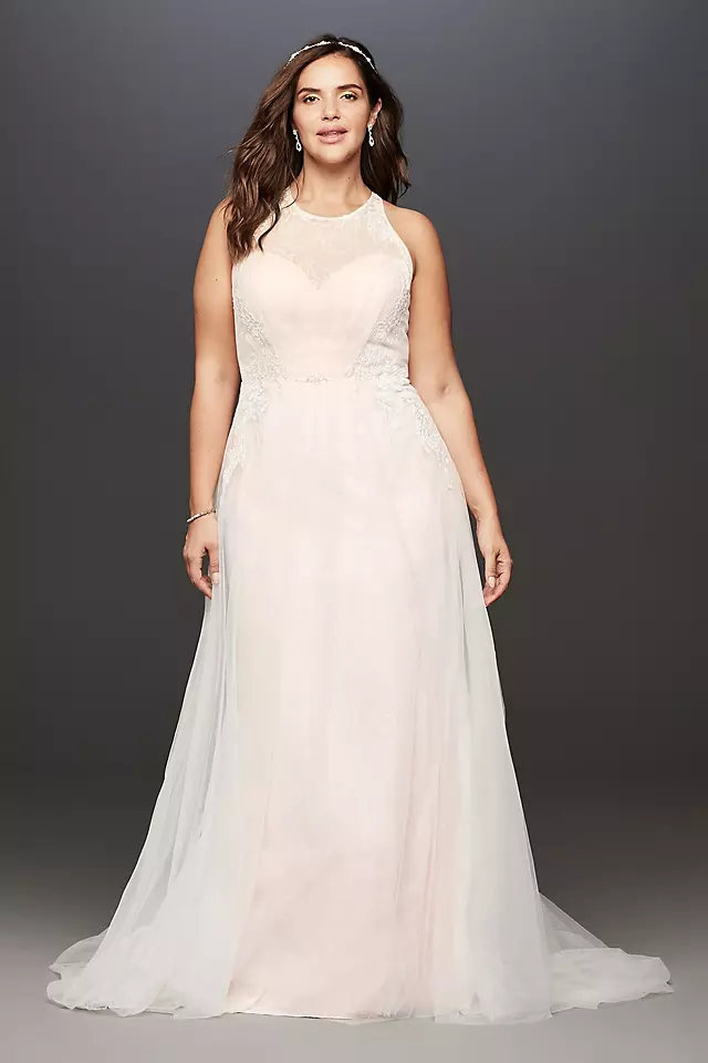 As Is Lace Cross-Back Plus Size Wedding Dress Image