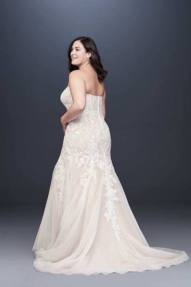 As Is Beaded Lace Mermaid Plus Wedding Dress Image 2