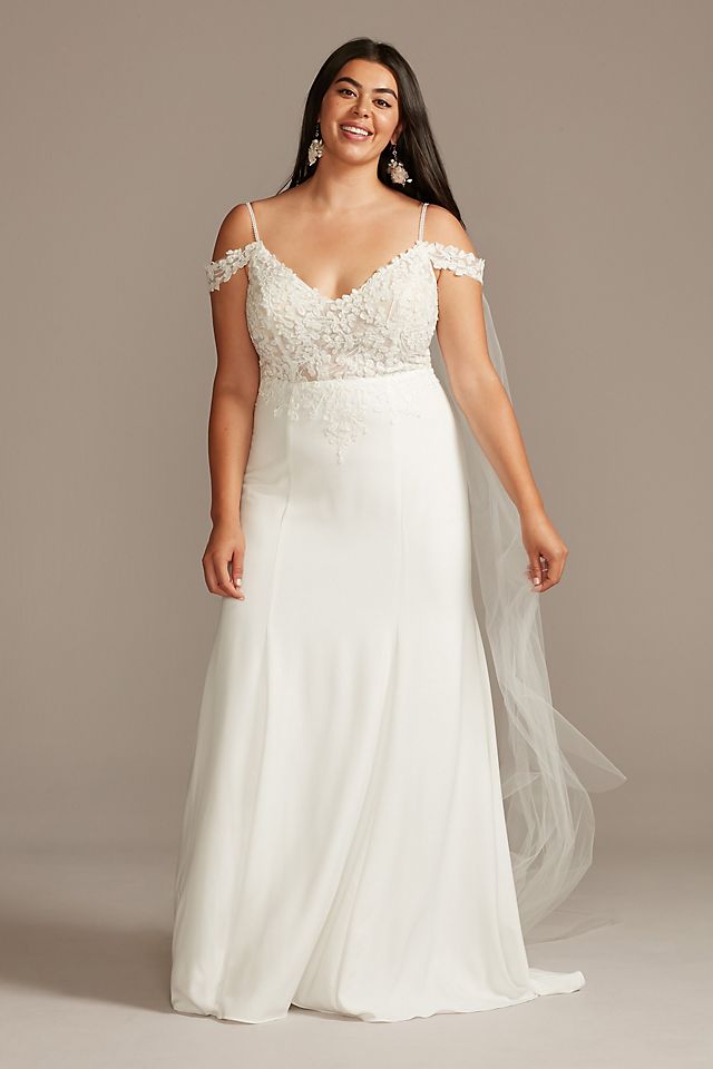 As Is Floral Applique Plus Size Wedding Dress Image 1