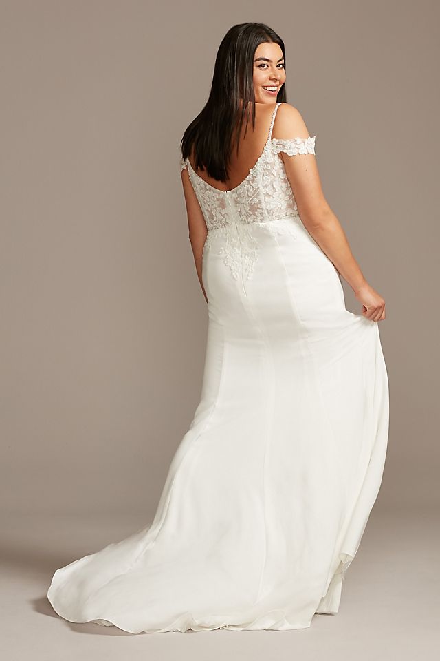 As Is Floral Applique Plus Size Wedding Dress Image 2