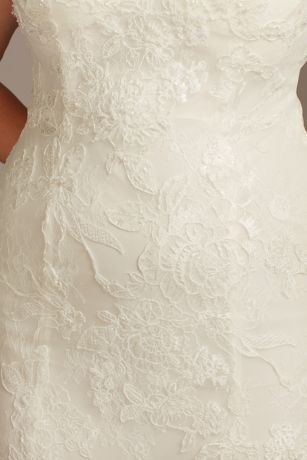 Floral Lace Applique SpaghettiStrap Wedding Dress David's Bridal