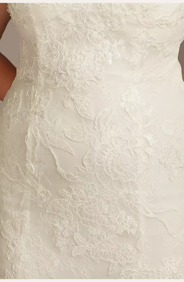 Floral Lace Applique Spaghetti-Strap Wedding Dress Image 5