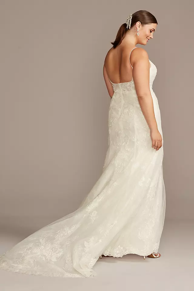 Floral Lace Applique Spaghetti-Strap Wedding Dress Image 2
