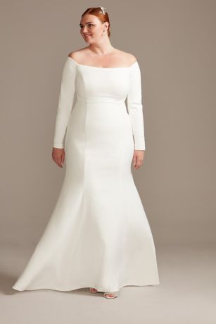 white wedding gowns full sleeves