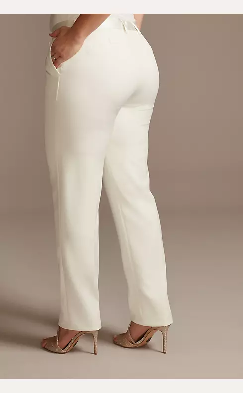Y.A.S Bridal satin wide leg pants in white - part of a set