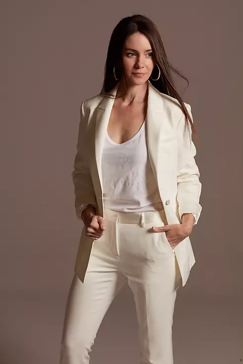 Relaxed Leg Suit Pants with Satin Waist Image 20