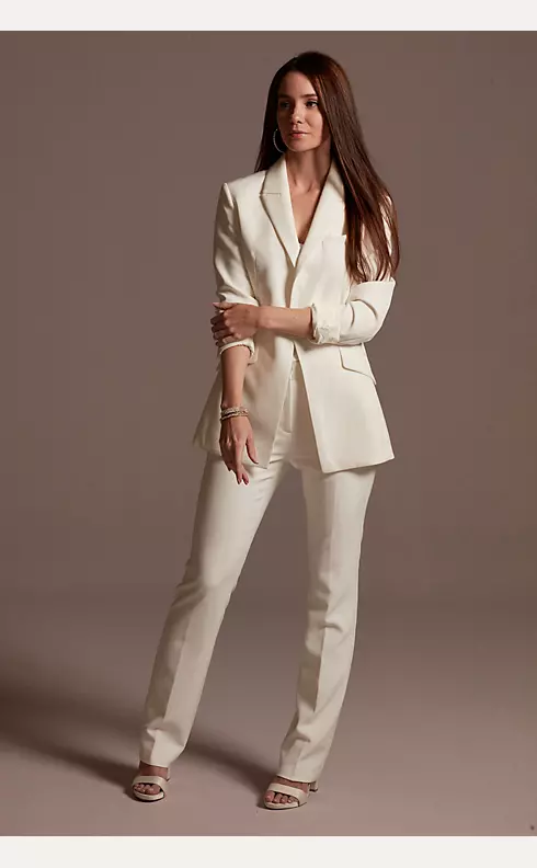 Relaxed Leg Suit Pants with Satin Waist Image 15