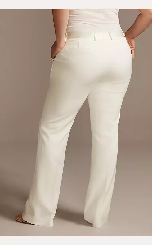 Relaxed Leg Suit Pants with Satin Waist Image 2