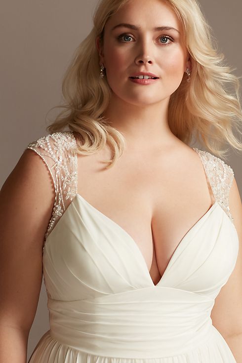 As Is Beaded Cutout Back Plus Size Wedding Dress Image 3