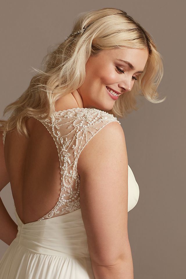 As Is Beaded Cutout Back Plus Size Wedding Dress Image 4