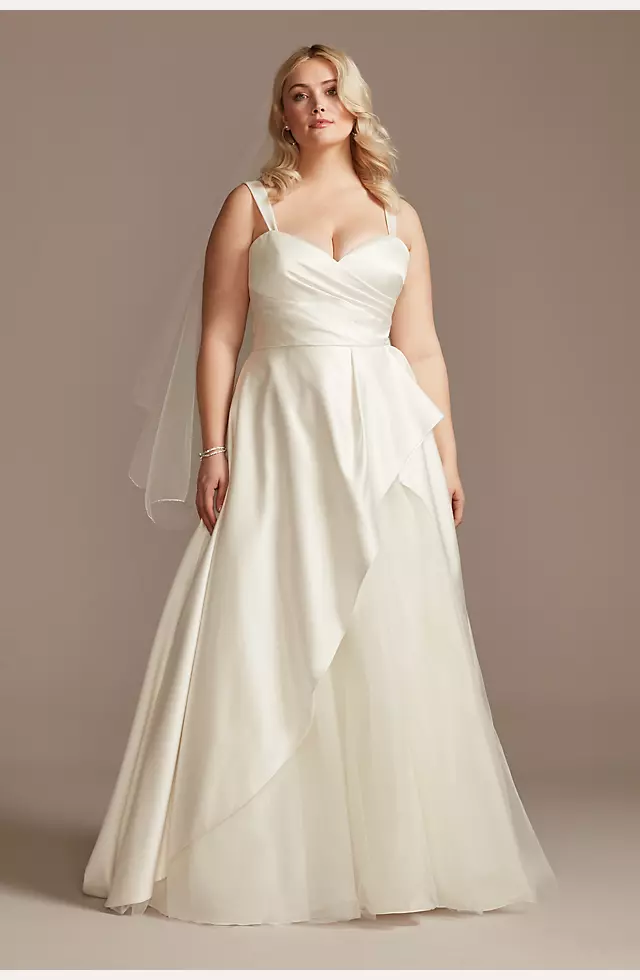 As Is Asymmetric Tulle Hem Plus Size Wedding Dress Image