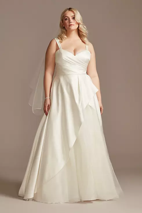 As Is Asymmetric Tulle Hem Plus Size Wedding Dress Image 1
