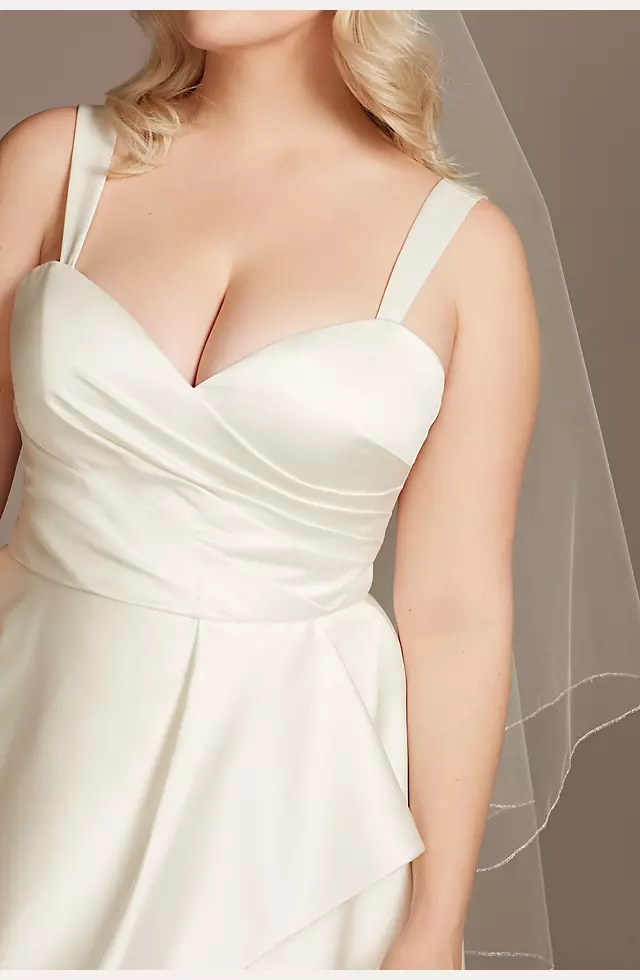 As Is Asymmetric Tulle Hem Plus Size Wedding Dress Image 4