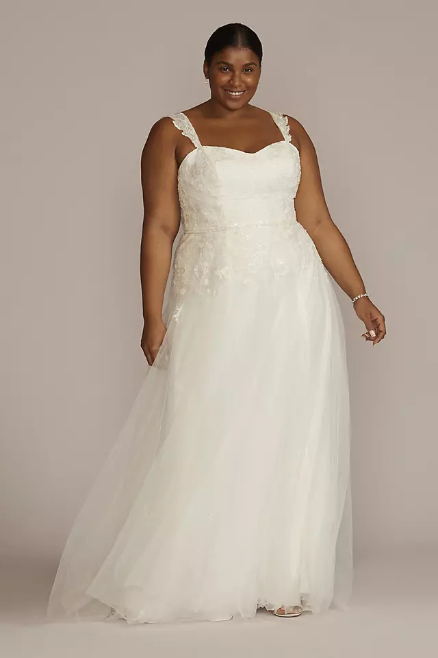 Lace Tank Sleeve A-Line Wedding Gown Image