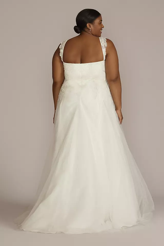 Lace Tank Sleeve A-Line Wedding Gown Image 2