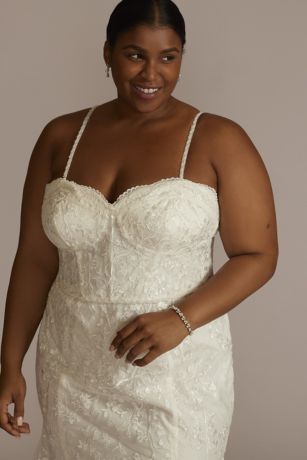 As Is Applique Mermaid Plus Size Wedding Dress
