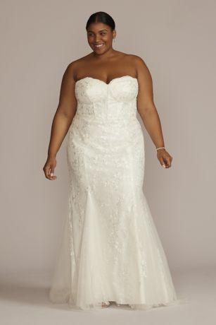 As Is Applique Mermaid Plus Size Wedding Dress | David's Bridal